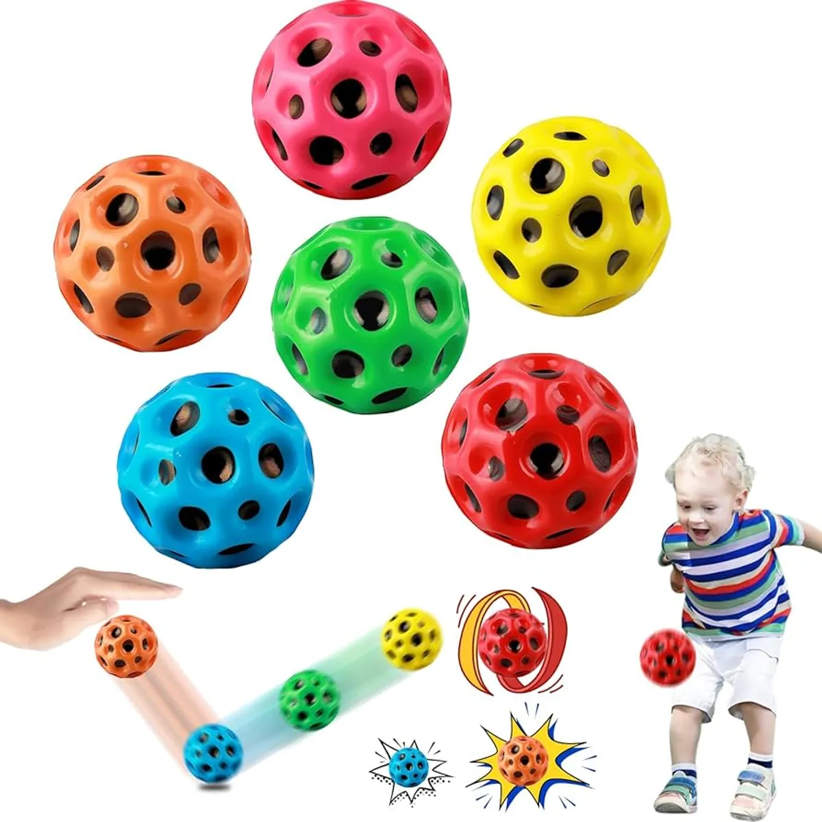 Super Bouncing Moon Crater Fidget Balls (Pack Of 2)