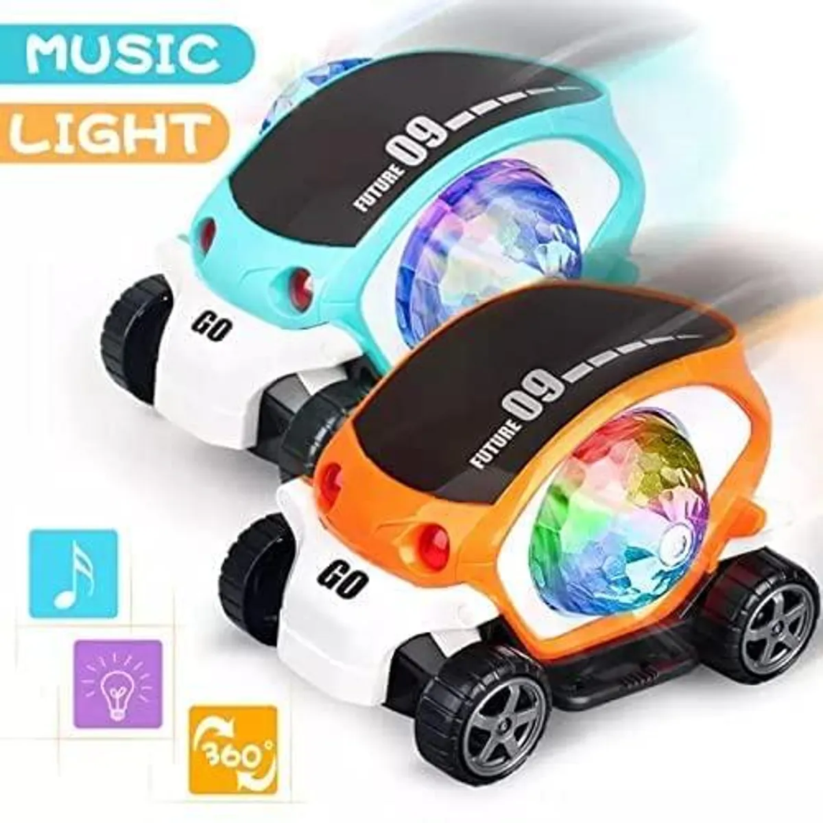 Didai 09 Future Auto Turning 360° Rotating Musical Stunt Car Toy with Flashing Light & Universal Electric Wheel - Multicolor