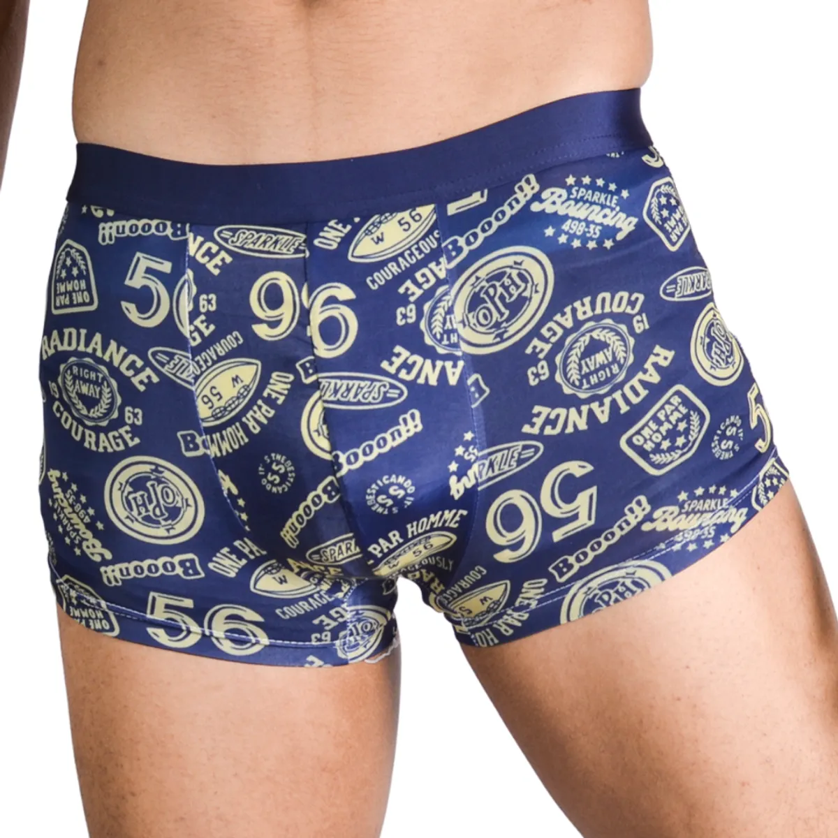 Pack Of 4 Men Boxer Briefs Cotton Underwear - Free Size (Multicolor)