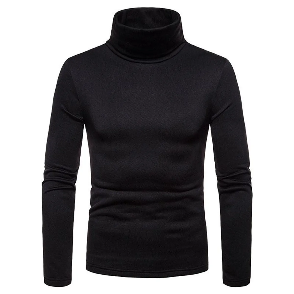 Hot Fashion Men Sweater Solid Roll Turtle Neck Pullover Knitted Jumper Winter Men Fashion Casual Hi-Neck Tops 