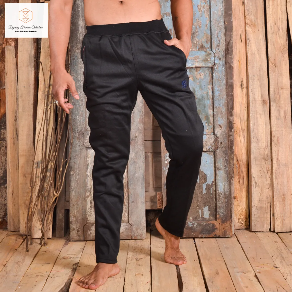 Winter Fur Sweatpants Elastic Drawstring Trouser For Men 