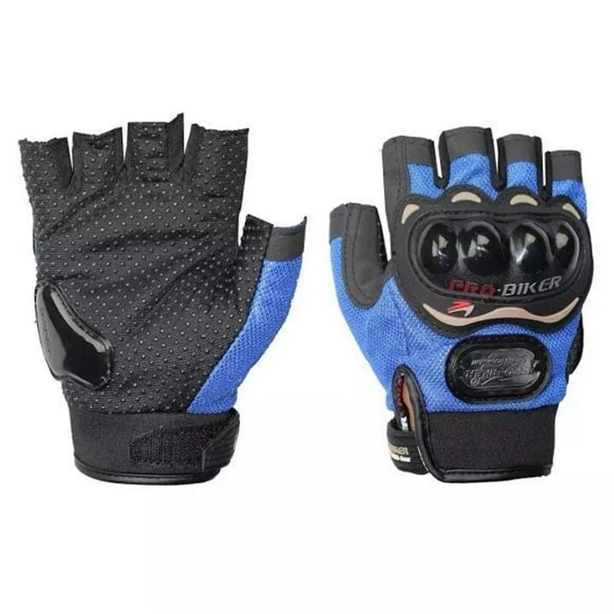 Pro-Biker Half Gloves For Men - Black & Blue