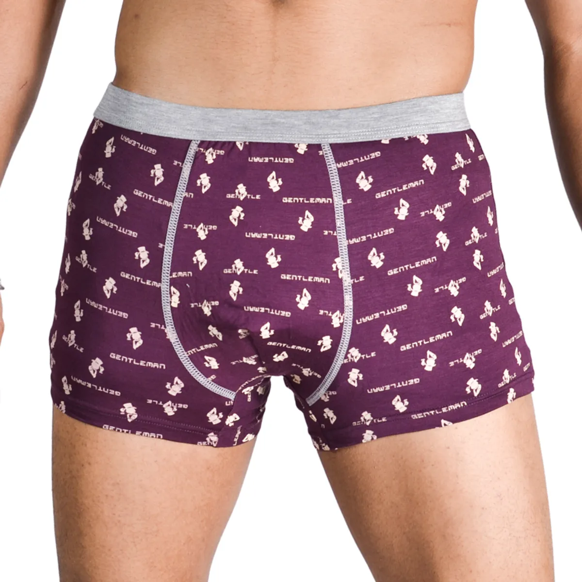 Pack Of 4 Men Boxer Briefs Cotton Underwear - Free Size (Multicolor)