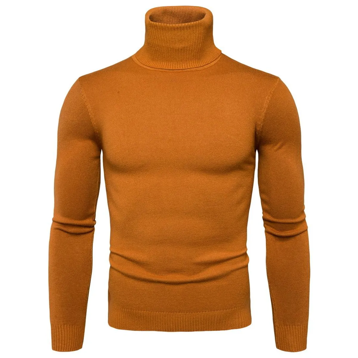 Winter Warm Turtleneck Sweater Men Fashion Solid Knitted Men Sweaters Casual Men Double Collar Slim Fit Pullover