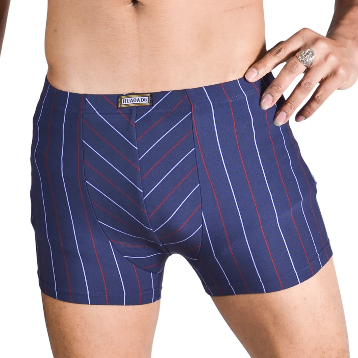 Pack Of 4 Men Boxer Briefs Cotton Underwear - Free Size (Multicolor)