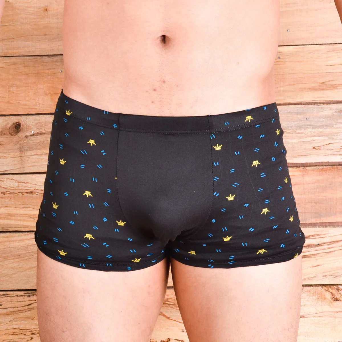 Pack Of 4 Men Boxer Briefs Cotton Underwear (Color May Vary) - Free Size (Multicolor)