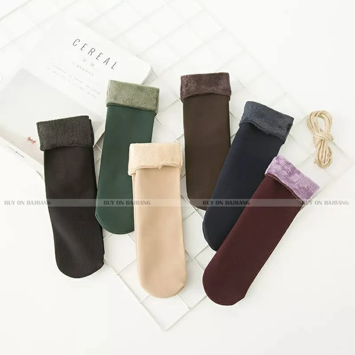 6-Pair Soft Fluffy Bed Socks for Women – Warm & Sweat-Absorbing, Free Size, Multicolor
