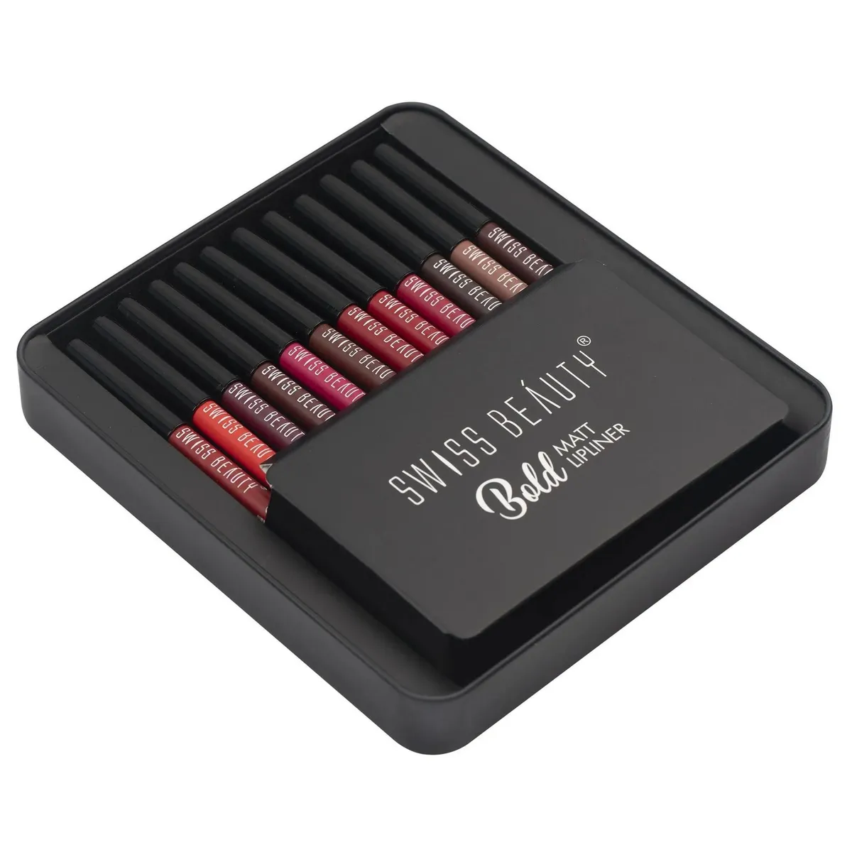 Swiss Beauty Bold Matte Lipliner 12 Pcs Set (Multicolor)