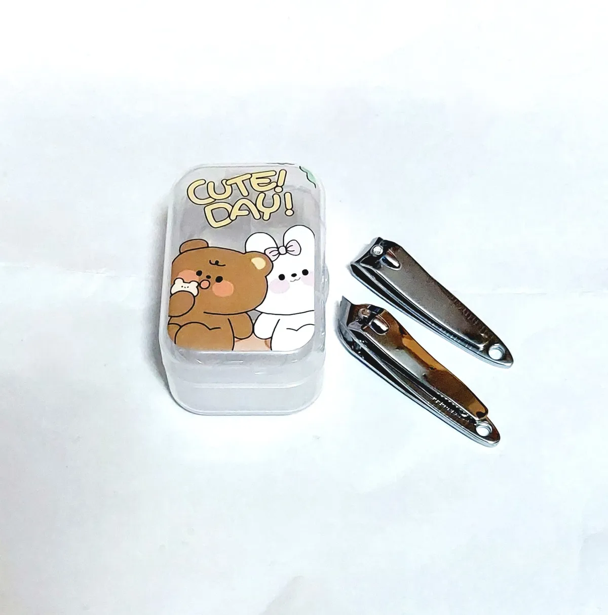2 Pcs Stainless Steel Nail Clipper Set With Case