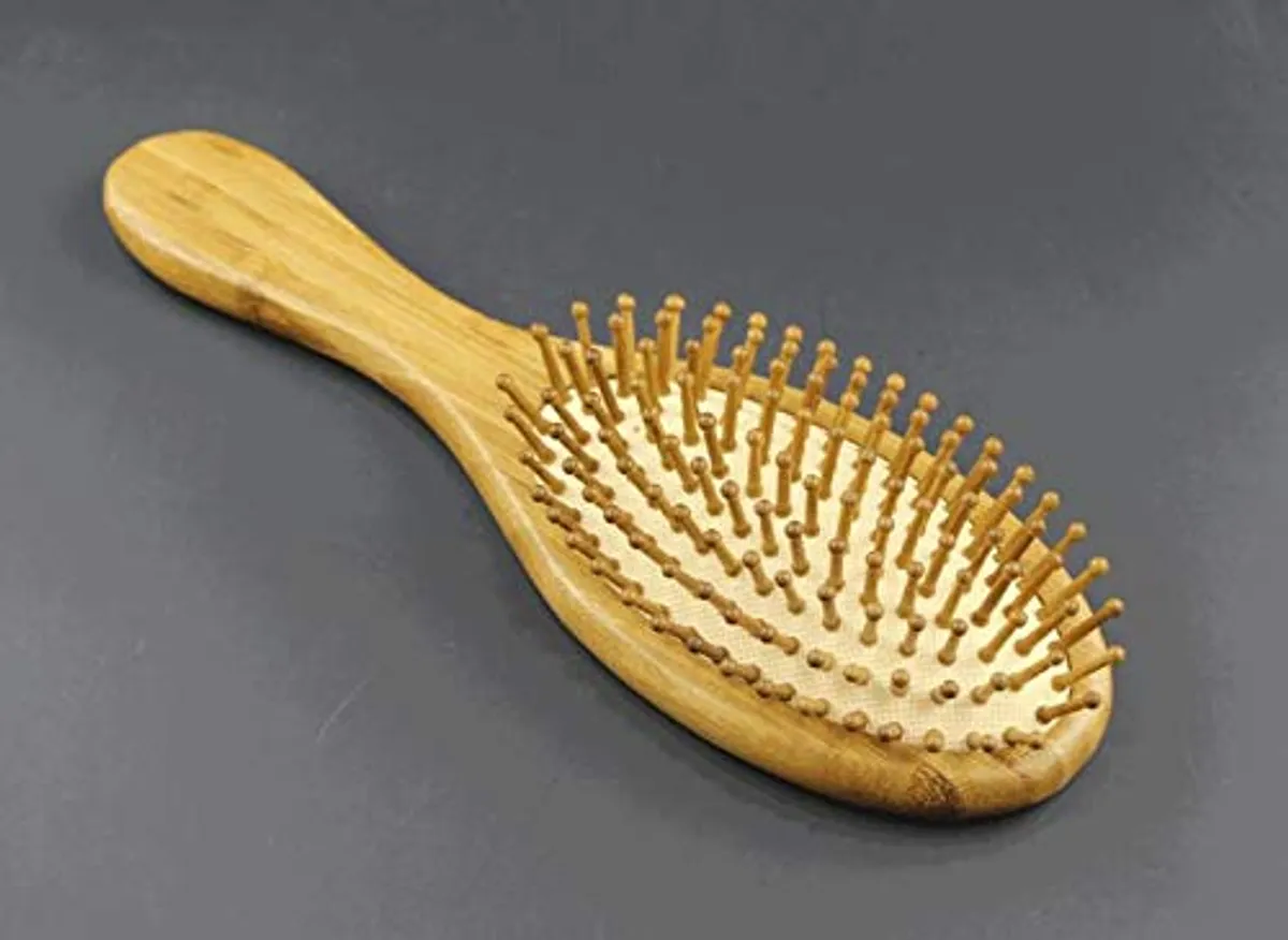 Organic Bamboo Scalp Massage, Anti Static Hairbrush for Straight and Curly Hair 100% Plant-Based BPA-Free Air Cushion Pad