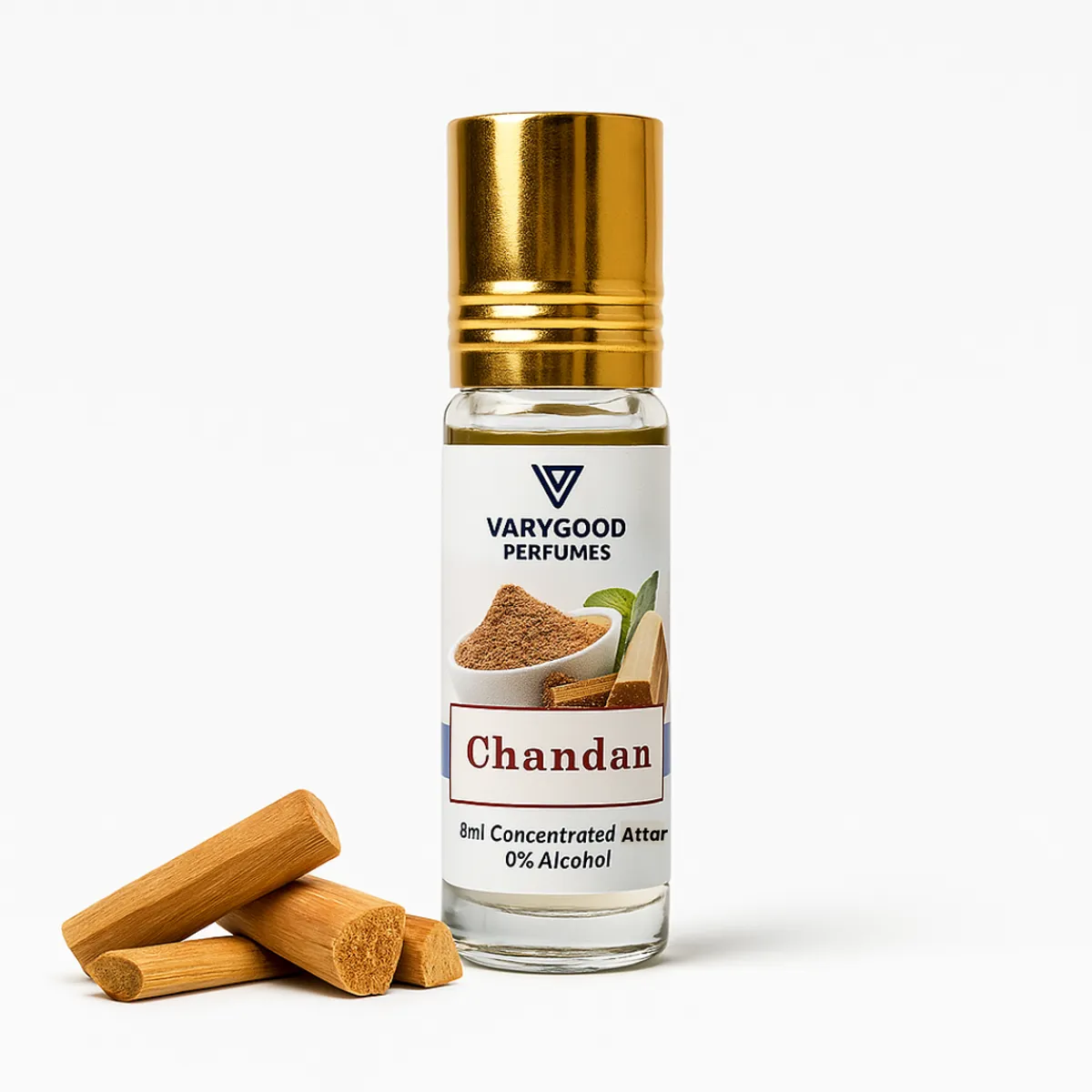 VaryGood Chandan Attar Roll-On 8ml – Concentrated Perfume for Men & Women 
