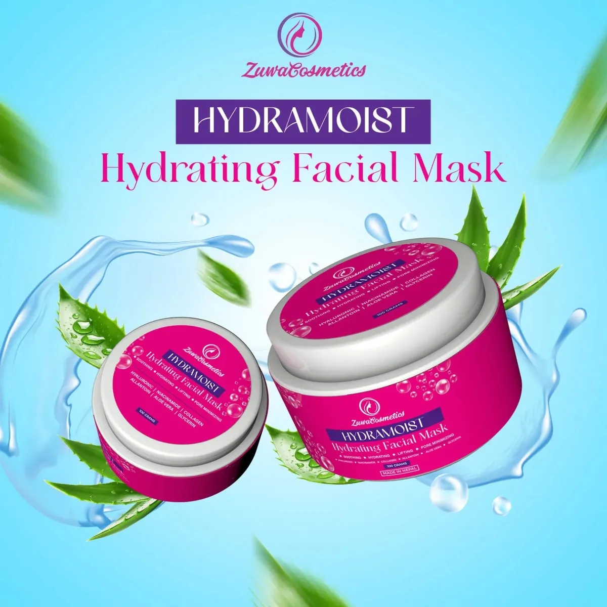 Zuwa Cosmetics Hydramoist Hydrating Facial Mask 100g- Fresh
