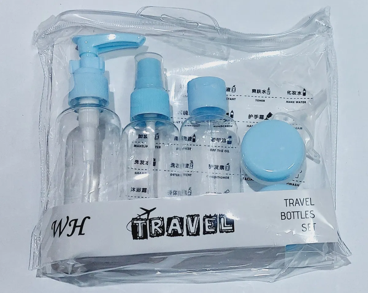 5 in1 Refillable Containers Travel Kit Set