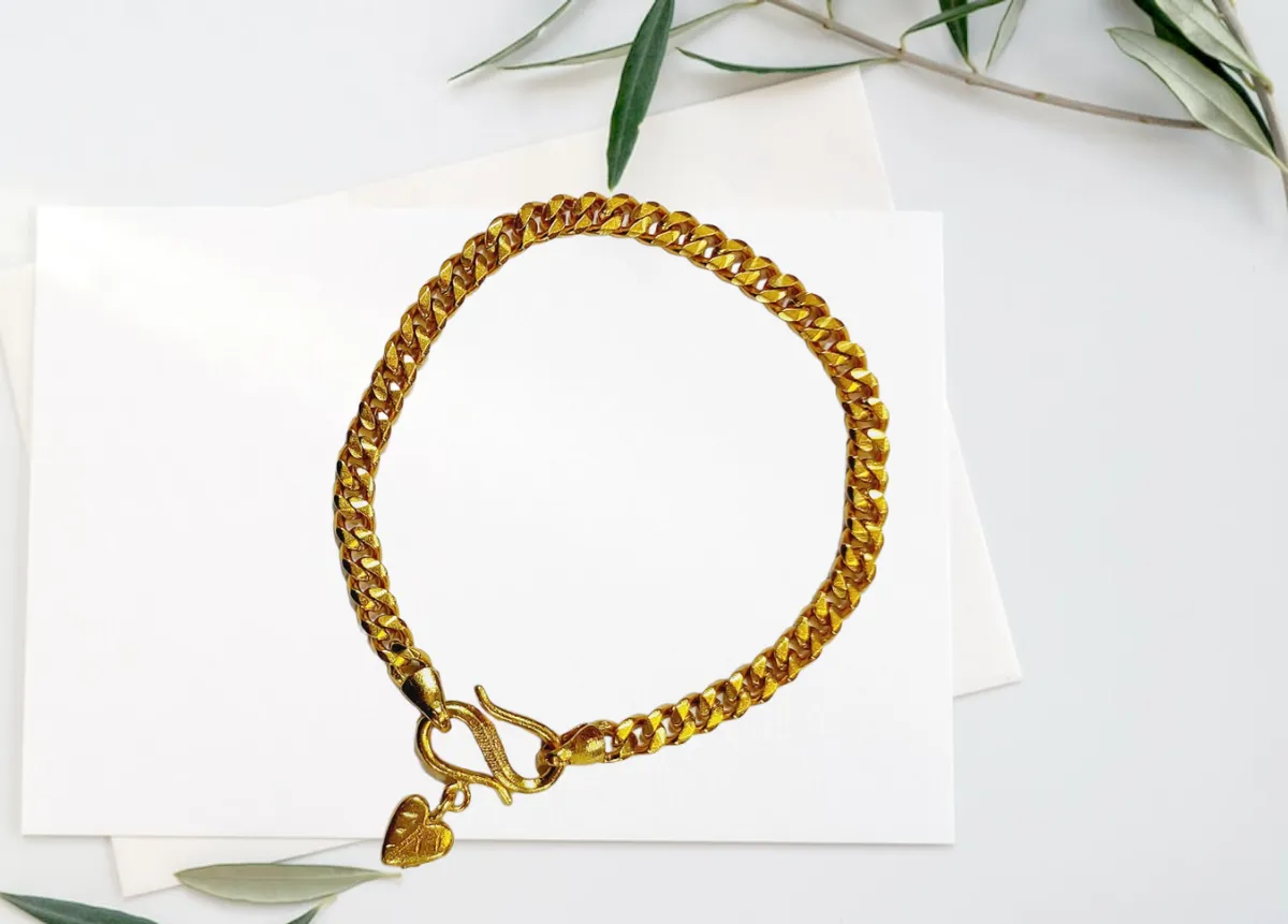 Faux Gold Chain Bracelet For Women 18cm-(Gold)