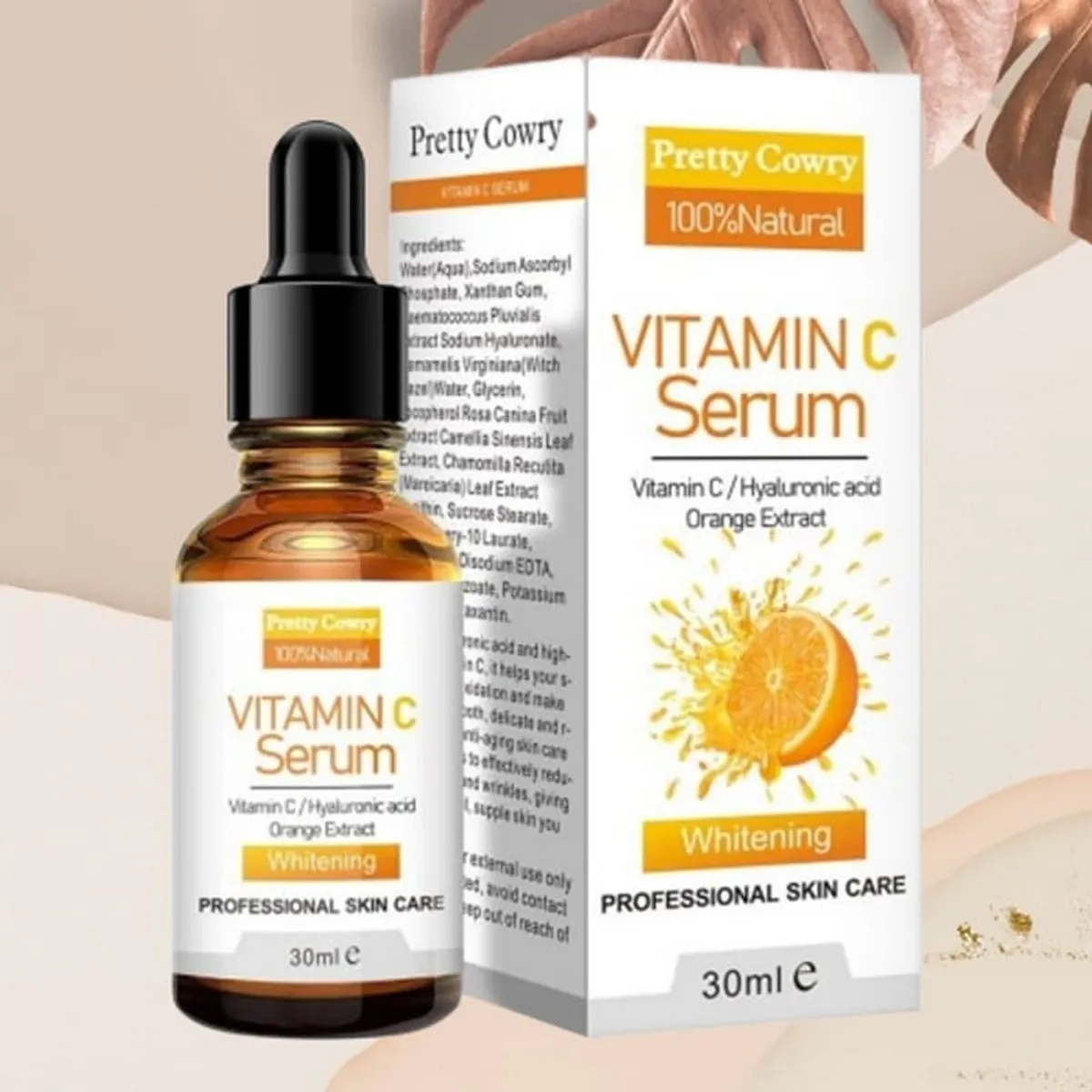 Pretty Cowry Vitamin C Face Serum With Hyaluronic And Orange Extracts 30ml