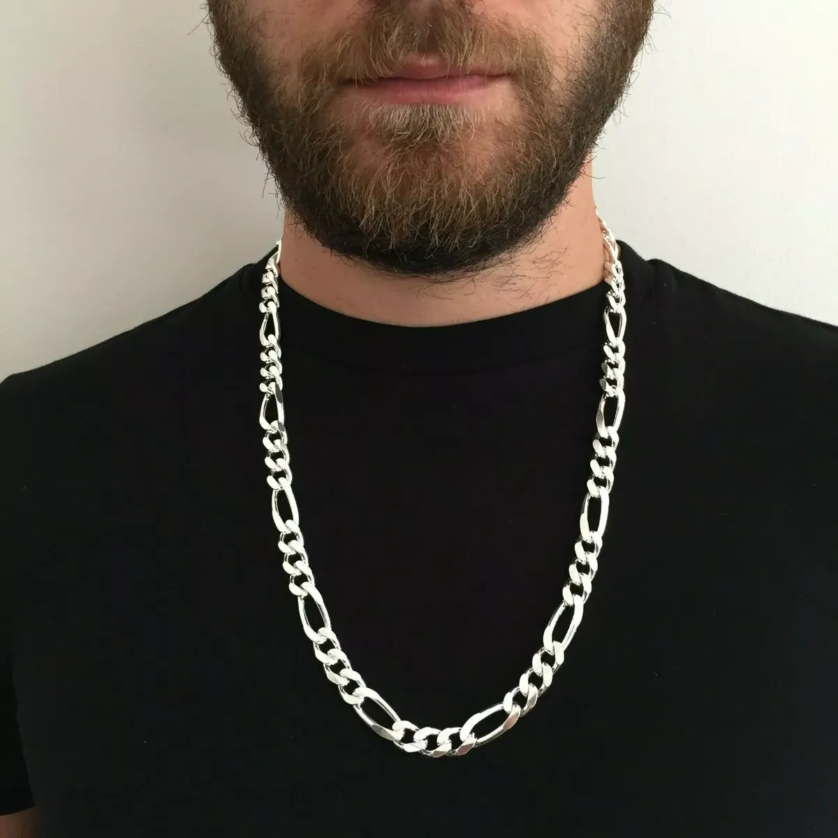 Figaro Link Chain Necklace Italian 18th Century Vintage Design Necklace For Men 60cm