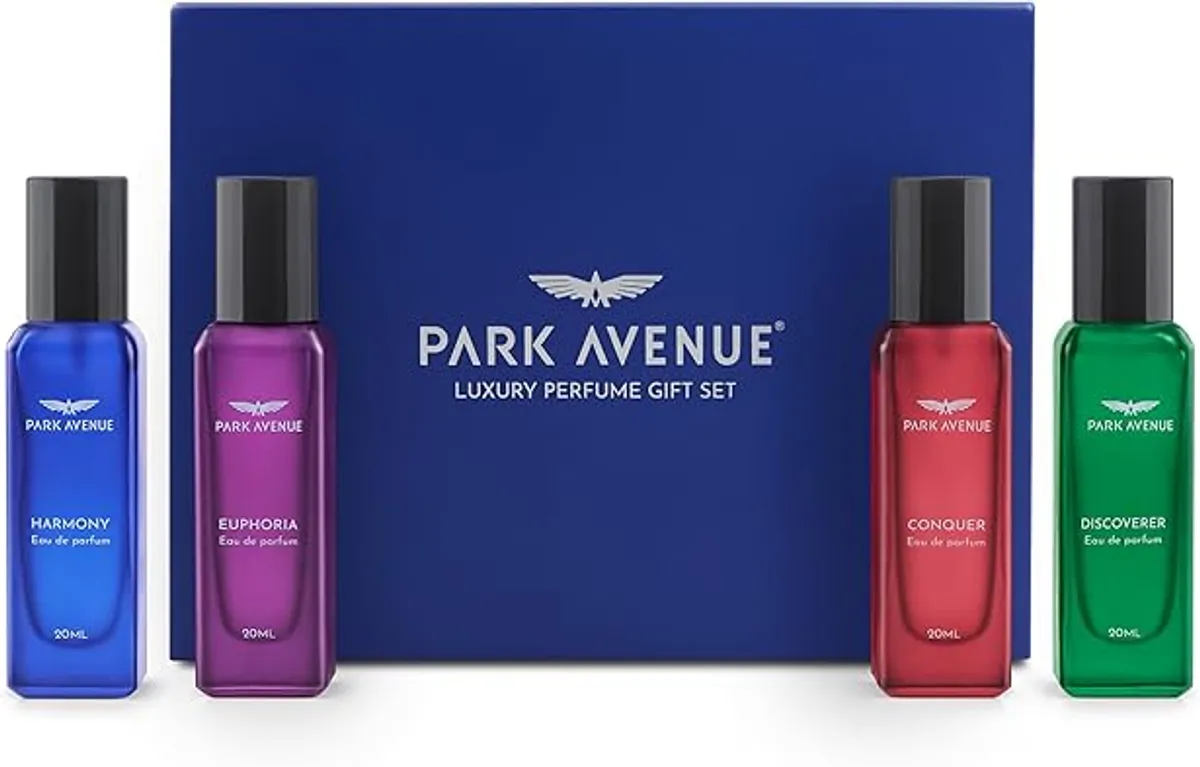 Park Avenue Luxury Perfume Gift Set for Men, 4x20 ml | Euphoria, Conquer, Harmony & Discoverer Perfume | Eau De Parfum