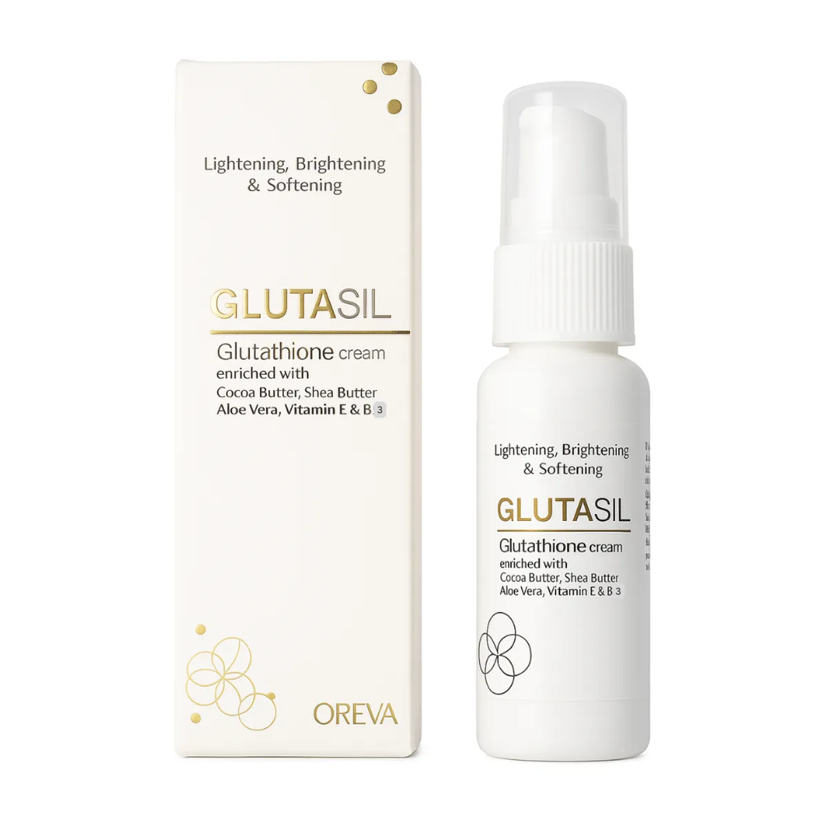 Oreva Derma Care Glutasil Cream 30g – Gluta Cream For Lightening & Brightening Skin Tone | Reduces Dark Spots & Improves Skin Texture-(lightly scented)