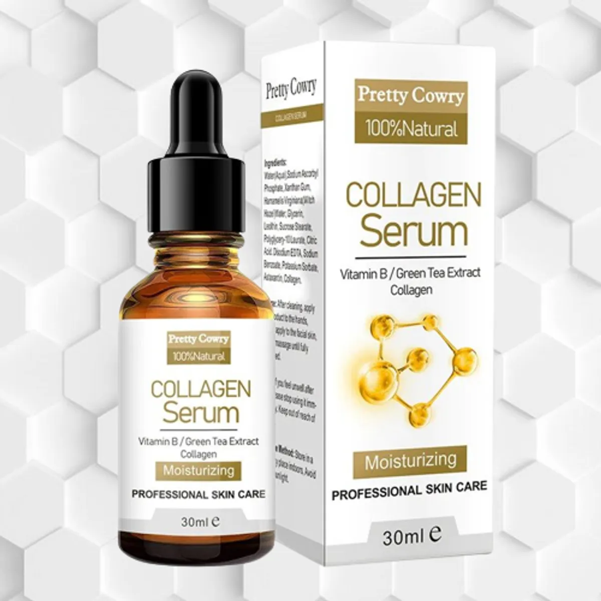 Pretty Cowry Collagen Serum With Vitamin B And Green Tea Extracts 30ml