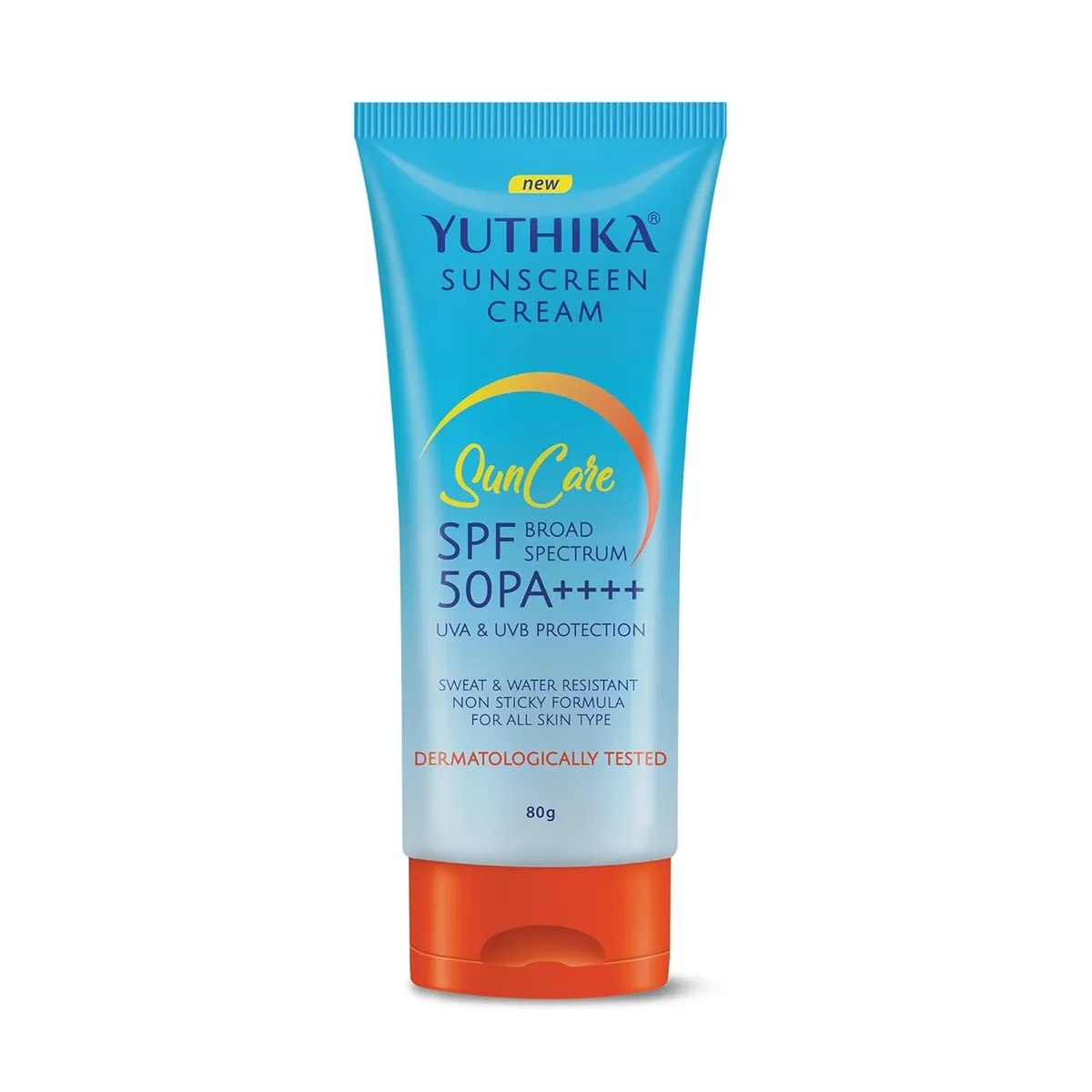 Yuthika Sunscreen SPF 50 PA++++ with UVA & UVB Protection 80g, Dermatologically Tested Sunscreen Cream