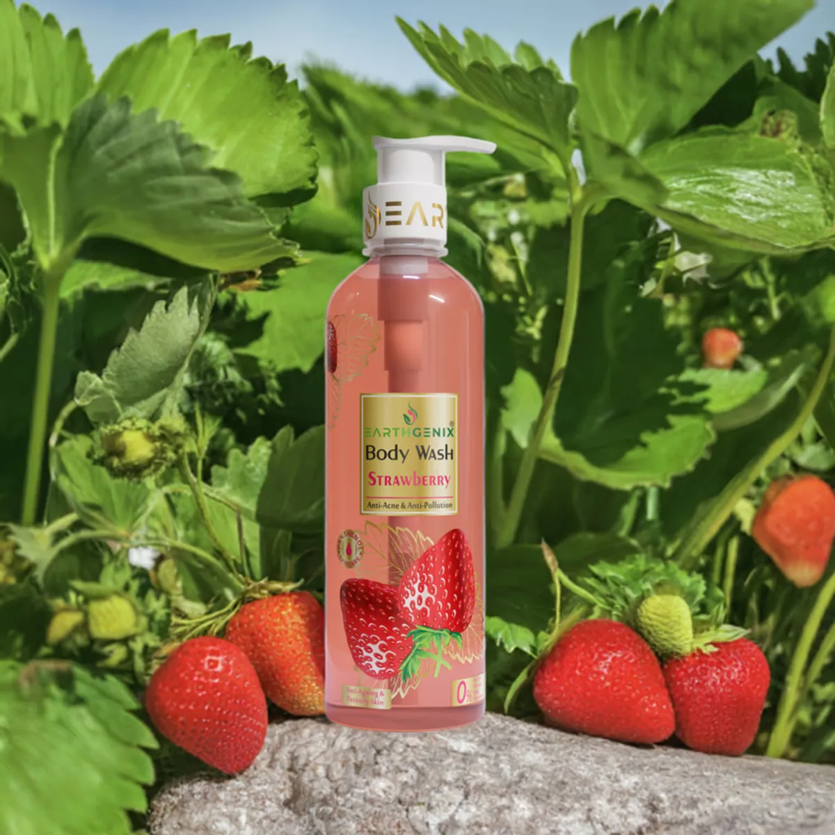 Earthgenix Body Wash Strawberry Shower Gel 500ml-(strawberry)