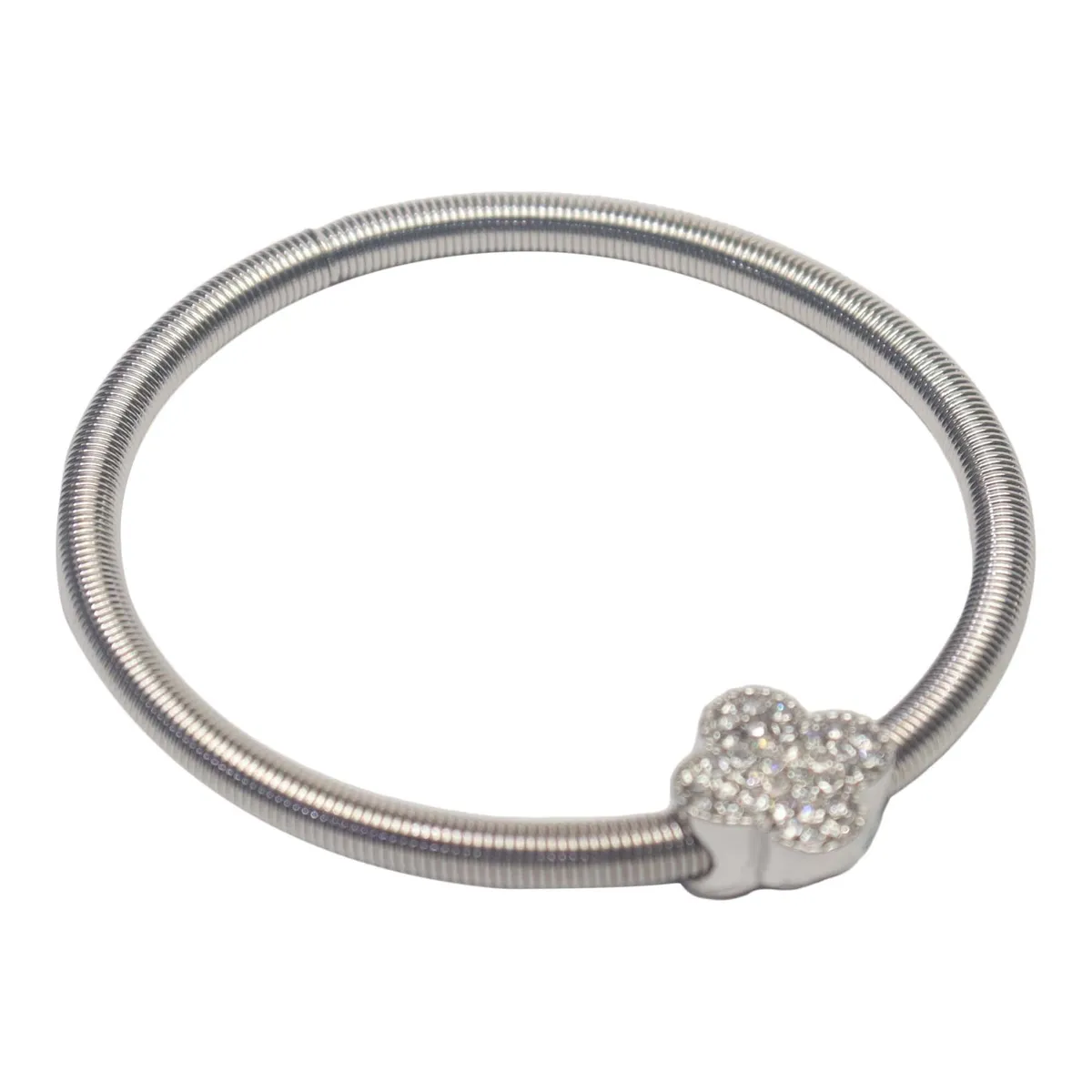 Anti-Tarnish Silver Spring Design Stretchable Bracelet-Free Size
