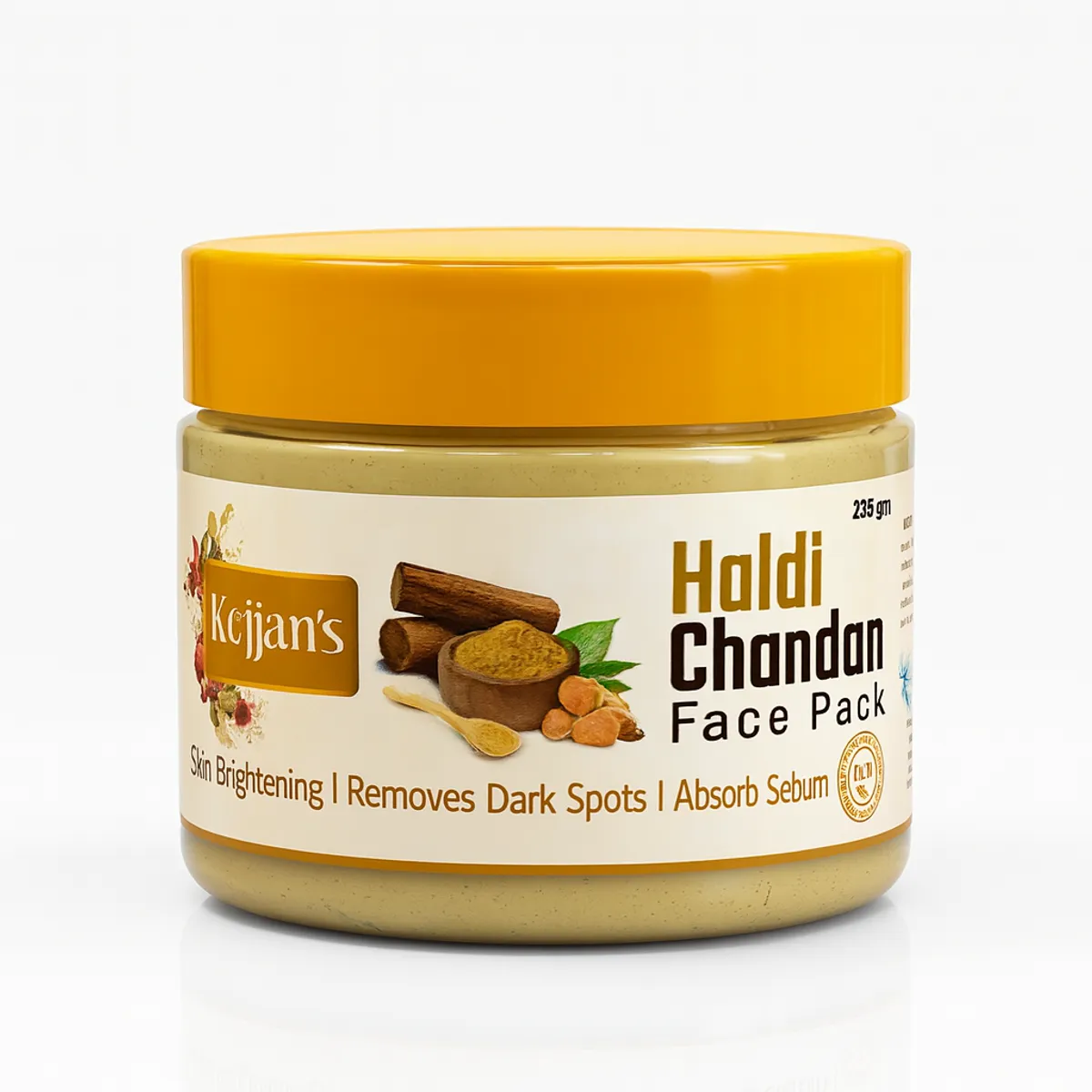 Kejjan’s Haldi Chandan Face Pack 225g – Turmeric & Chandan Face Pack for Bright & Clear Skin