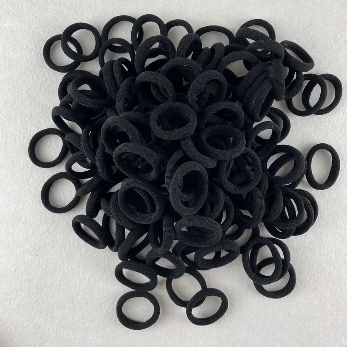 Approx. 96 Pcs Small Black Hair Ties for Kids | 3cm Elastic Nylon Hair Bands | Soft Ponytail Holders for Girls & Toddlers-Black