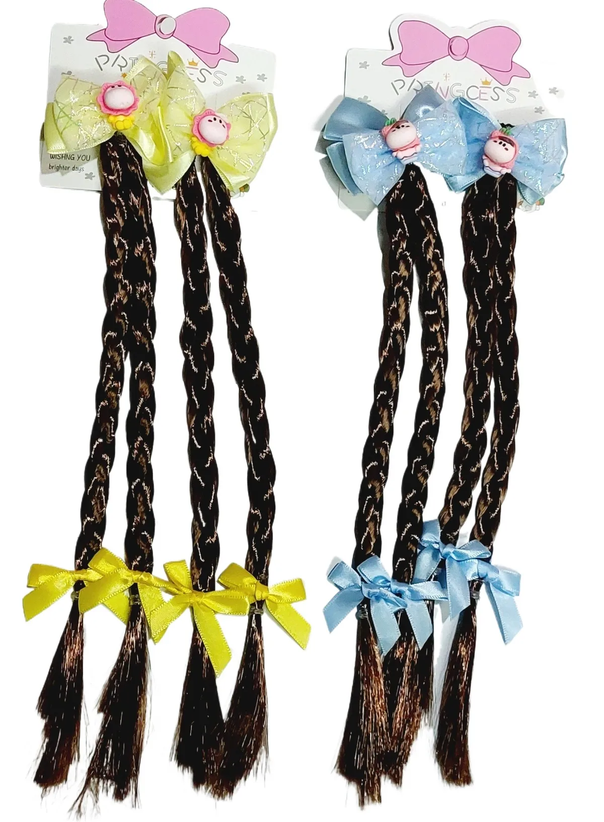 Braided Strands Bow Hair Clip For Girls