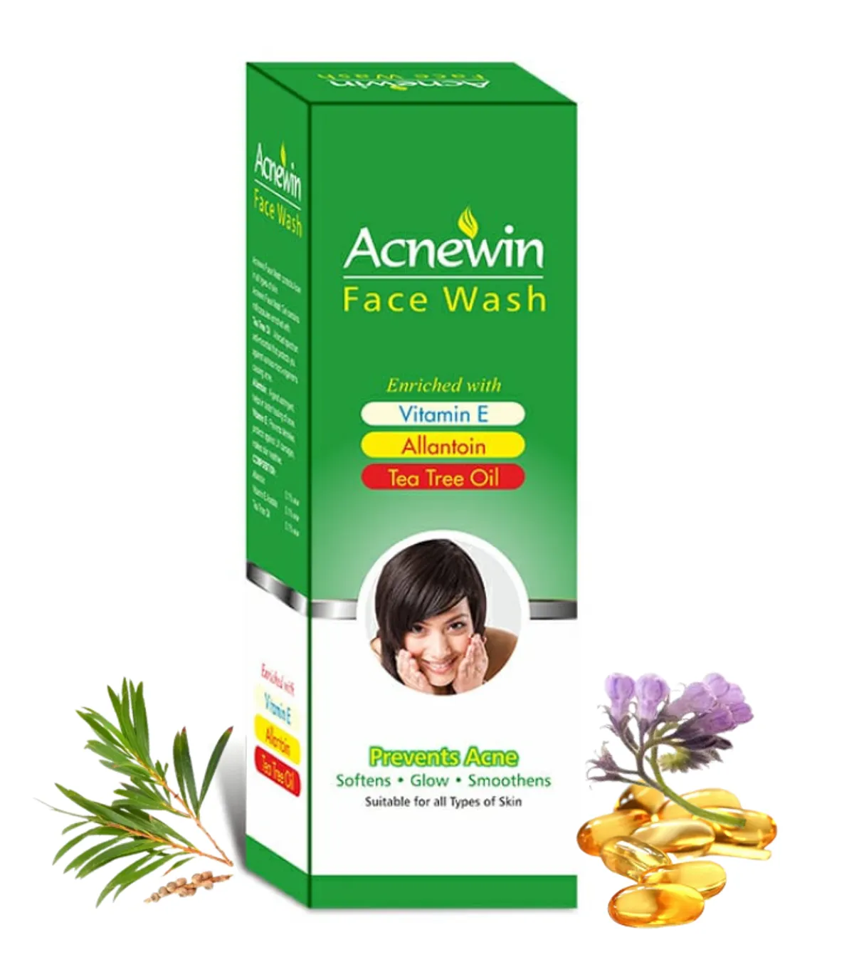 Oreva Dermacare Acnewin Facewash 60G Tea Tree Oil Vitamin E Allantoin Anti-Acne