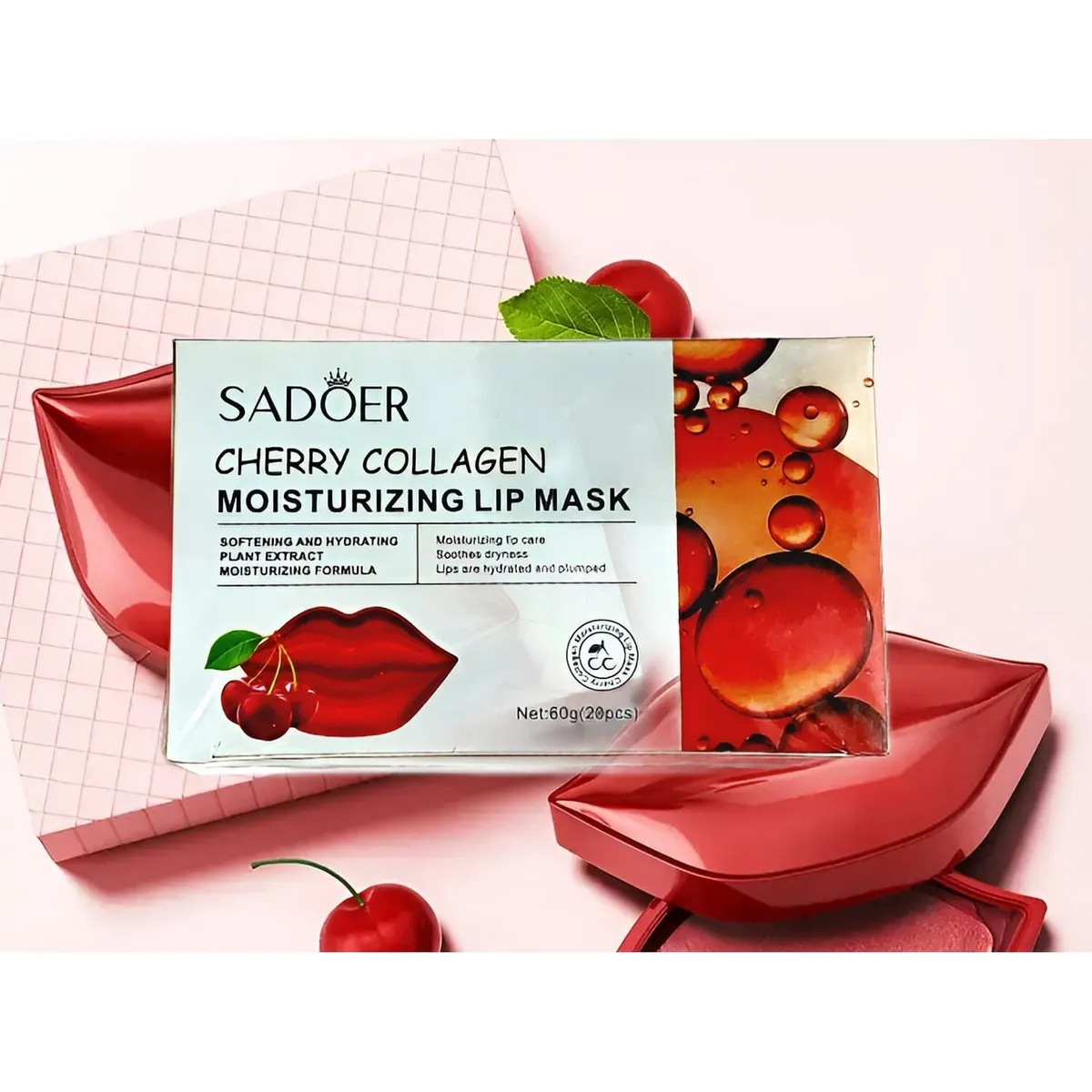 Sadoer Cherry Collagen Moisturizing Lip Mask 20pcs (60g)