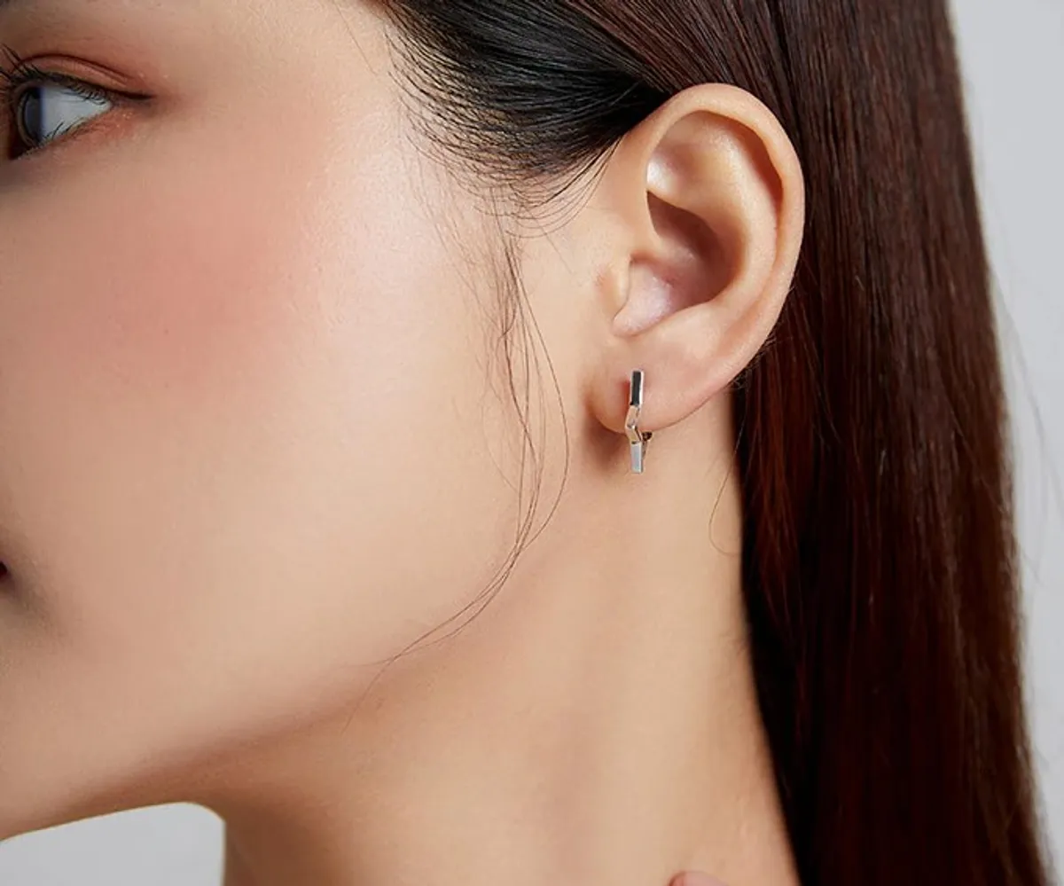 Starlike Earring Hooped Piercing Stud Stainless Steel Elegant Accessory Earring For Women