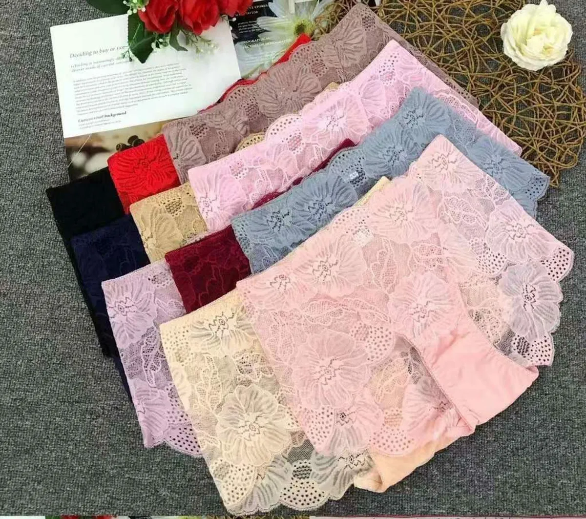 3 Pcs Plus Size Women’s Lace Panties Set