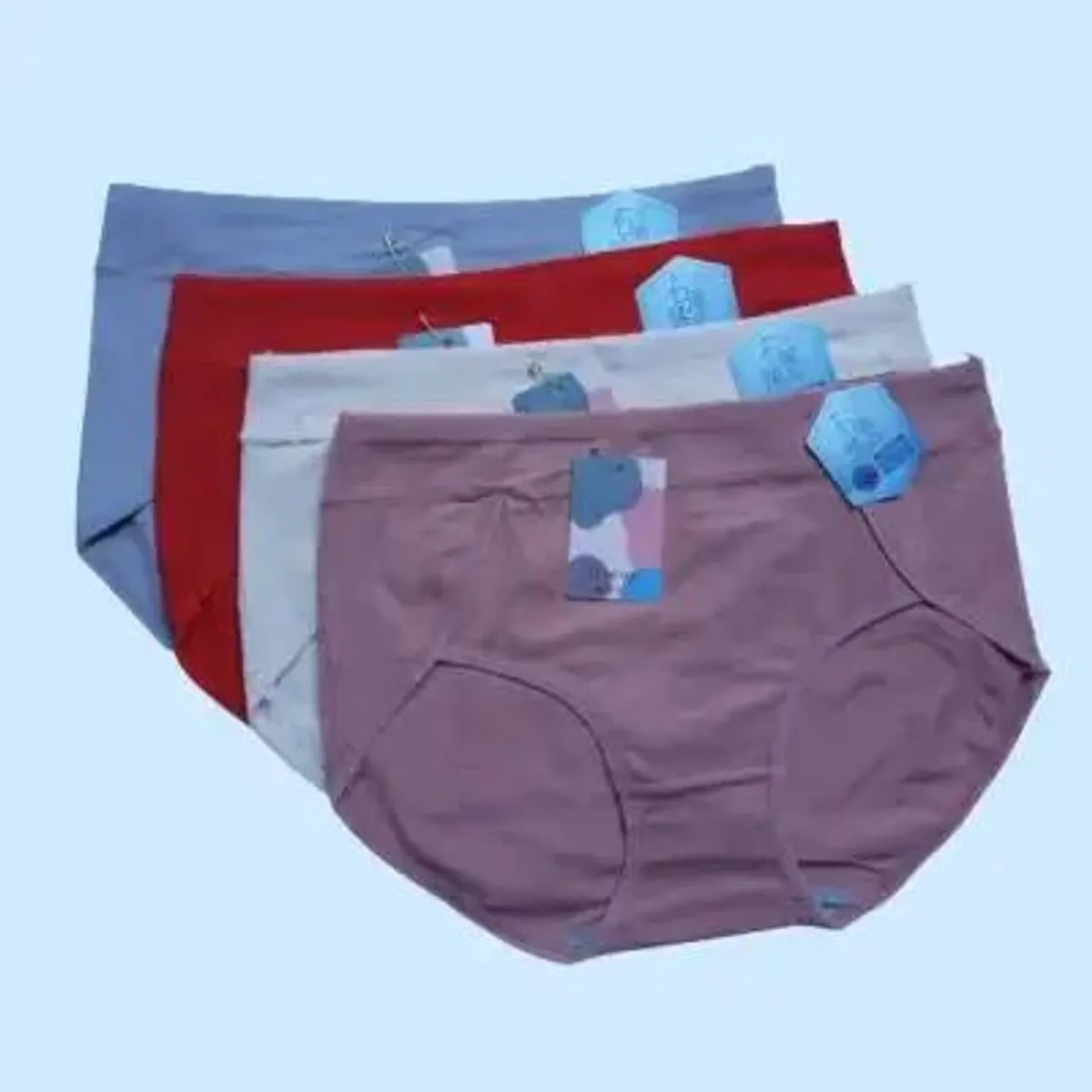 4 Pcs Pack Cotton Mid-Waist Comfortable Panty - Multicolor (Free Size)