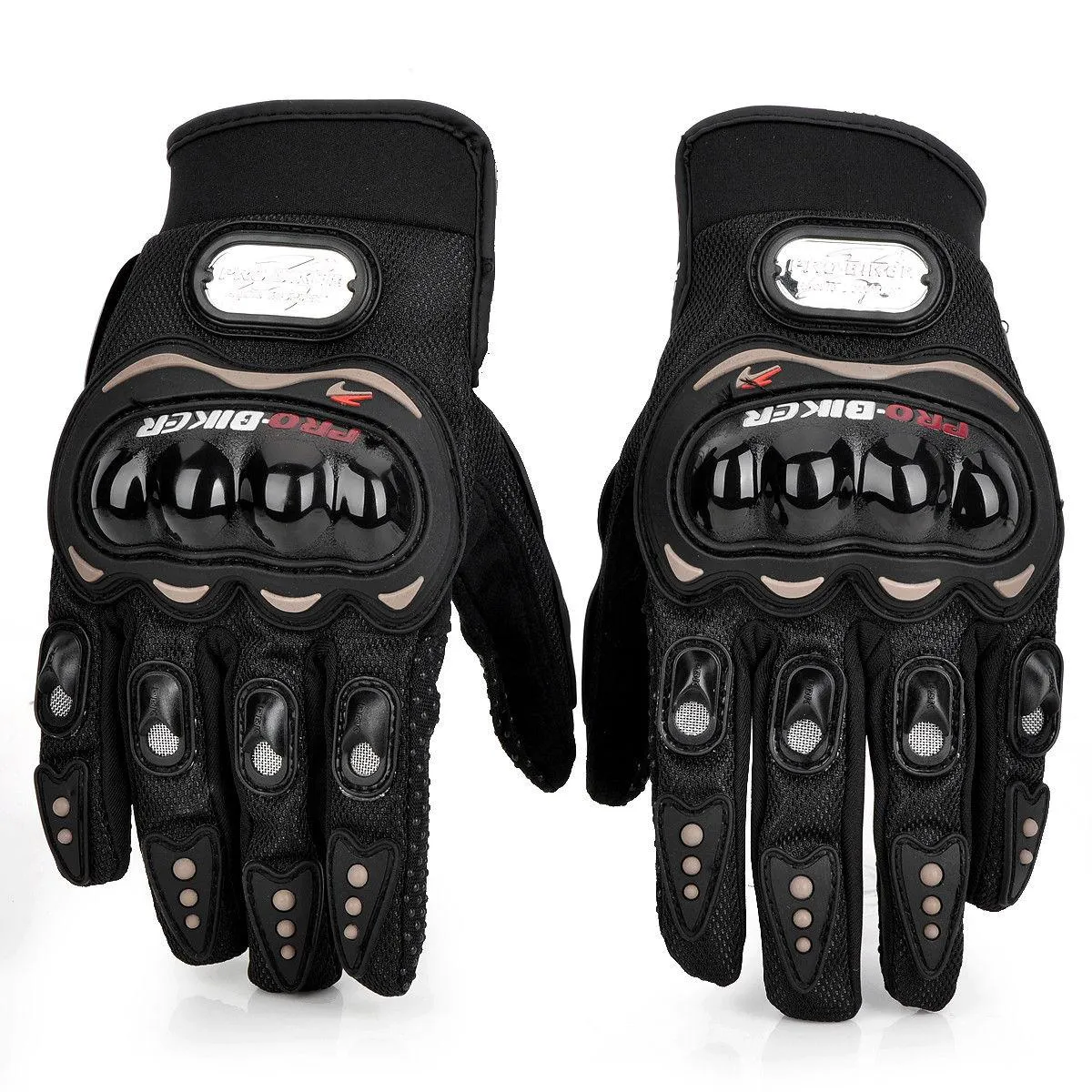 Pro-Biker Skid-Proof Full-Finger Motorcycle Gloves For Men – with Knuckle Protection-Black (Free Size)