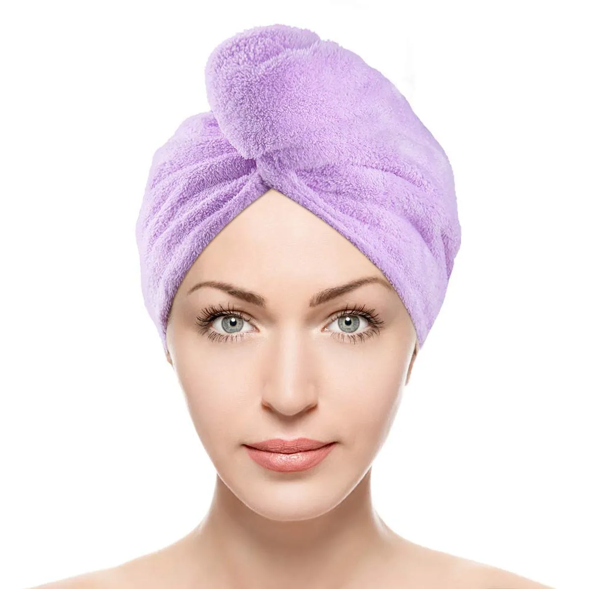 Microfiber Hair Towel Wrap With Quick-Dry Turban & Elastic Loop - Multicolor