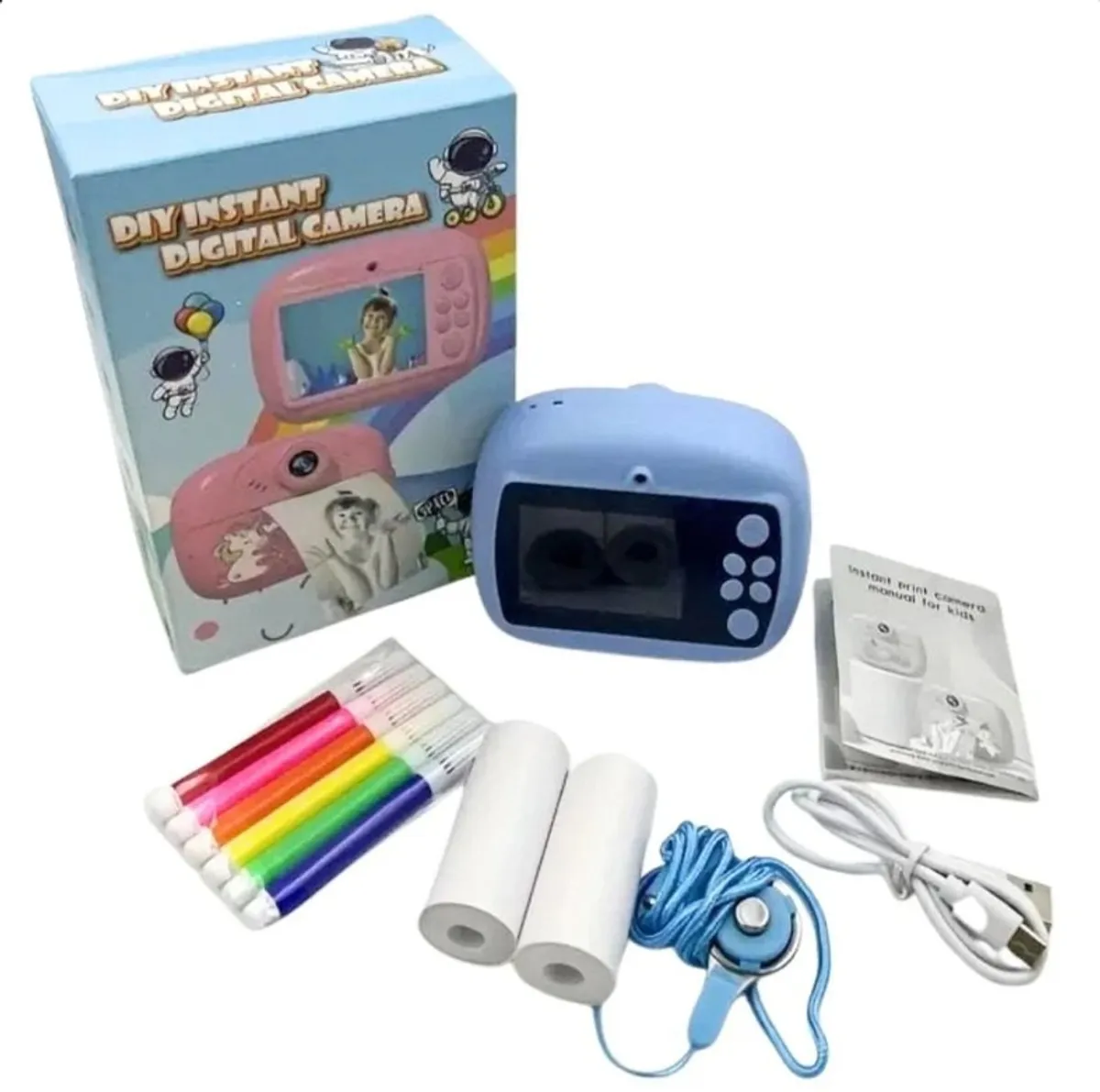Kids 1080P Instant Print Camera with Digital & Thermal Printing – Multicolor