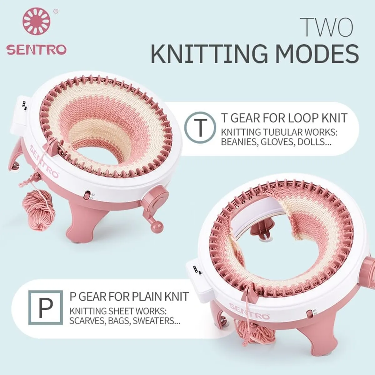 Sentro 40 Needles Knitting Machine - Multicolor