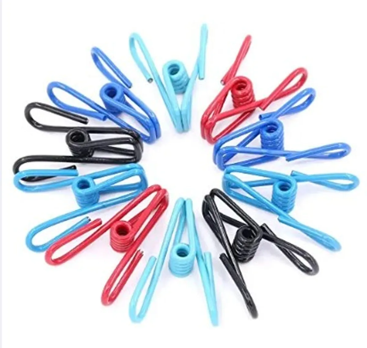12-Piece Colorful Stainless Steel Clips for Household Use - Multicolor 
