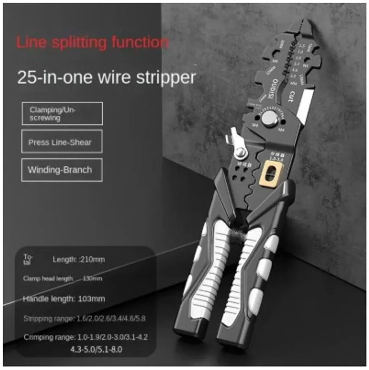 25-in-1 Wire Stripping Tool - Grey