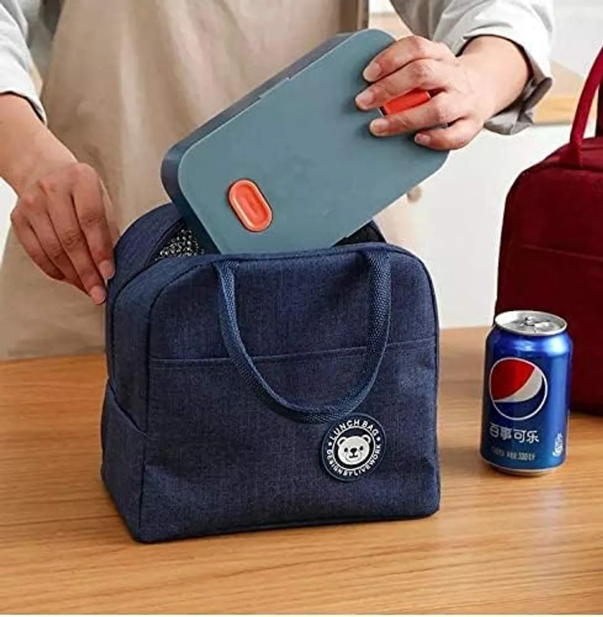 Insulated Lunch Box & Cooler Tote Multi-Purpose Carry Bag for School, Office & Picnic - Multicolor