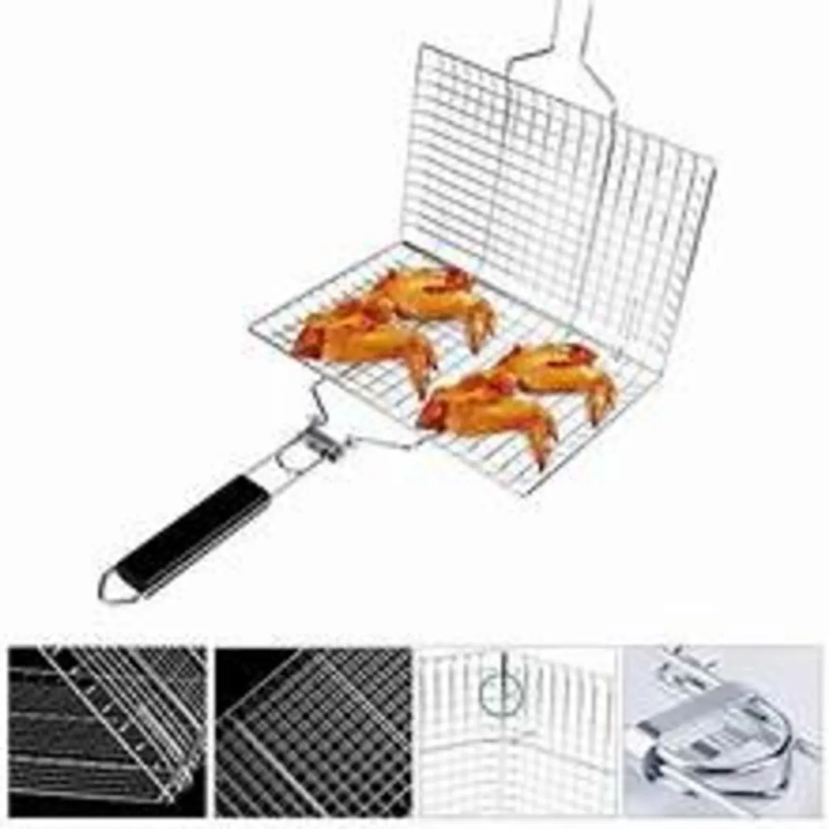Reusable BBQ Grill Mesh Rack With Handle - Multicolor