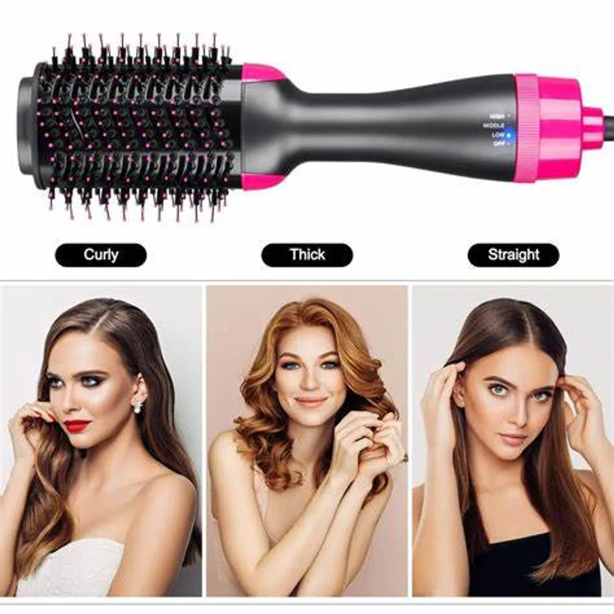 One-Step Hair Brush & Dryer Volumizer 3-in-1 Styler Comb 1000W