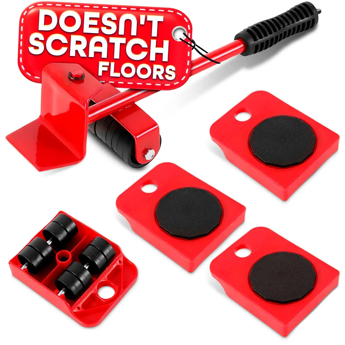Furniture Lifter & Slider Set For Heavy Moving 5Pcs - Multicolor