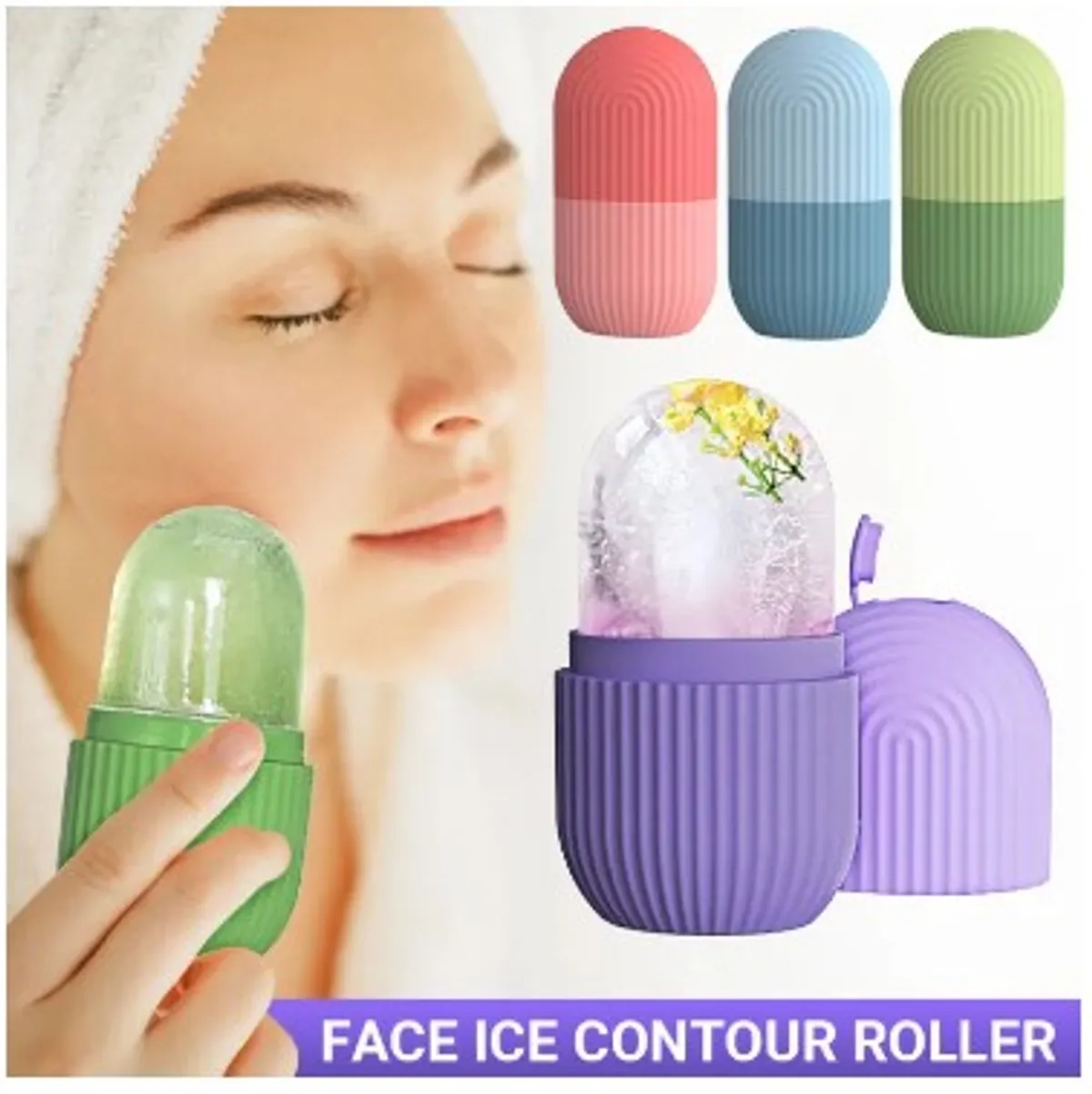 Ice Roller for Face Facial Massage Roller to Boost Skin Glow