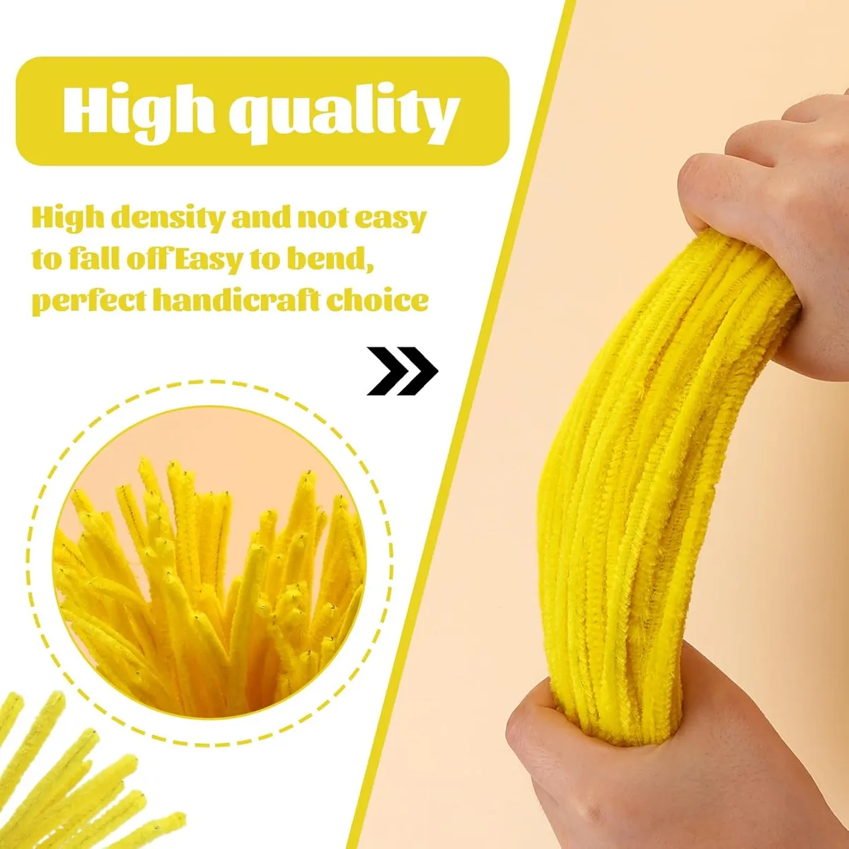  Fuzzy Chenille Stems Pipe Cleaners - 100Pcs Multicolor