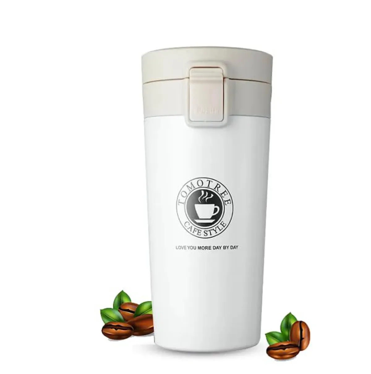  Stainless Steel Insulated Travel Coffee Mug With Lid - 380ml Multicolor 