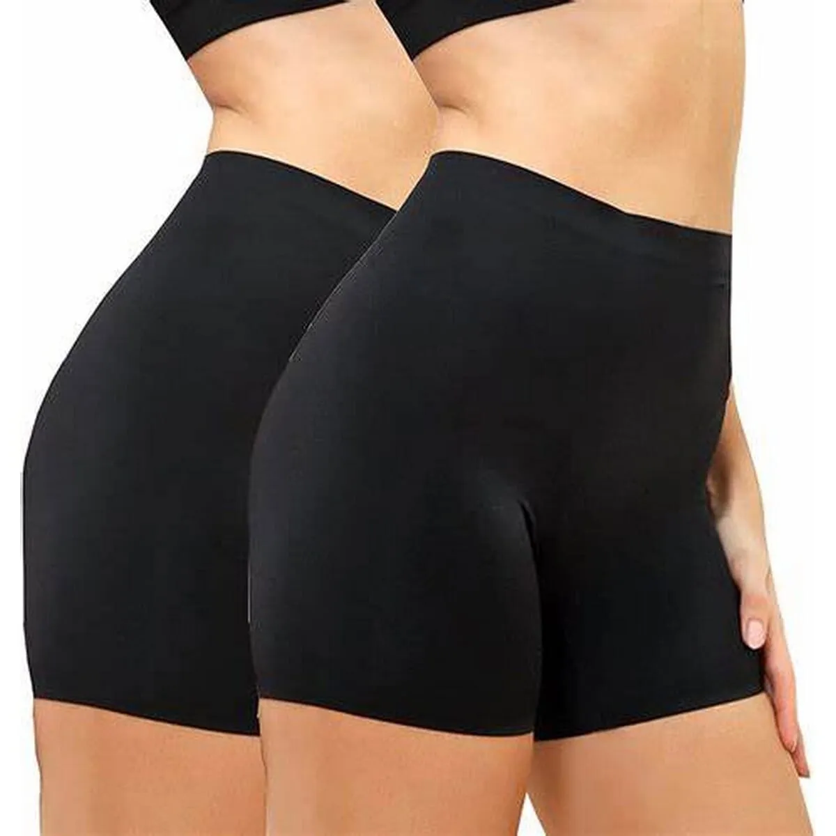  Seamless Slip Shorts/Slacks - Women Black (Free Size)