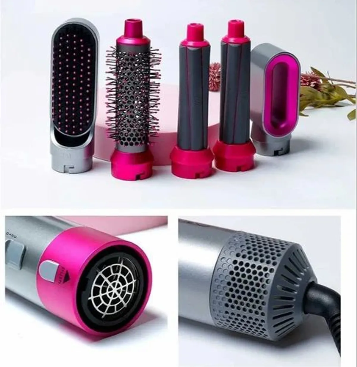 5-in-1 Electric Hair Brush – Negative Ion Hair Dryer & Styler Comb - (Multicolor)