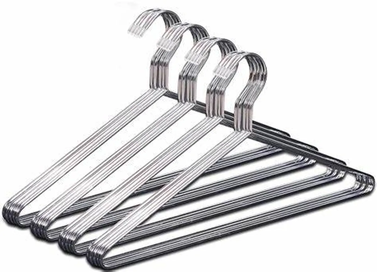Stainless Steel Clothes Hanger Set 10 pcs - (Silver)